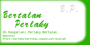 bertalan perlaky business card